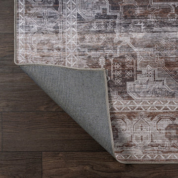 Alanya Ornate Medallion Washable Area Rug